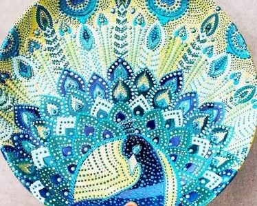 Мастер-класс: Роспись декоративной тарелки "Павлин"