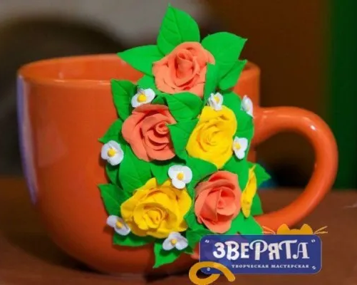 Декор посуды полимерной глиной