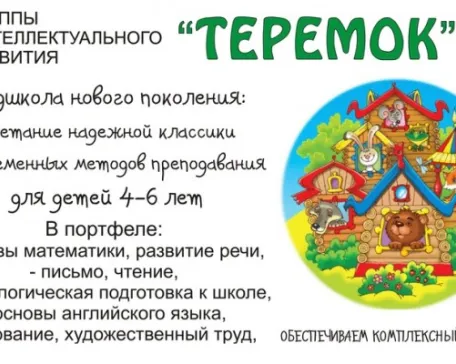 Группа интеллектуального развития «Теремок» (для детей 4 лет)