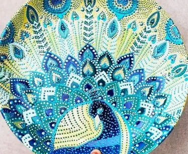 Мастер-класс: Роспись декоративной тарелки "Павлин"