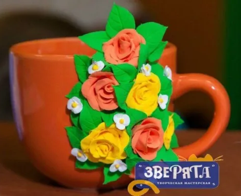 Декор посуды полимерной глиной