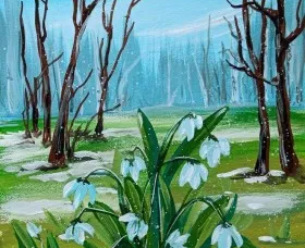 Мастер-класс: Рисование картины акриловыми красками "Весенний пейзаж"