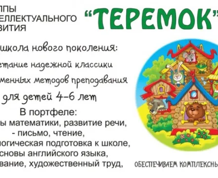 Группа интеллектуального развития «Теремок» (для детей 4 лет)