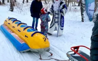 Встреча с Дедом Морозом в лесу «верхом на ракете»